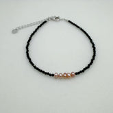 Freshwater Pearl Seedless Pearl Set Spinel Design (3--4mm)AFSS001